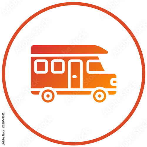 Vector Design Camper Van Icon Style