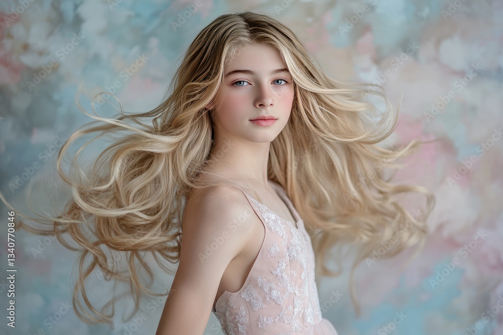 A LGBTQ , gender netural of an full body portrait shot of a teenage boy with wedding long hair women's wedding hair style and full makeup and light-skinned and likely of Caucasian A LGBTQ , gender netural of an full body portrait shot of a teenage boy with wedding long hair women's wedding hair style and full makeup and light-skinned and likely of Caucasian