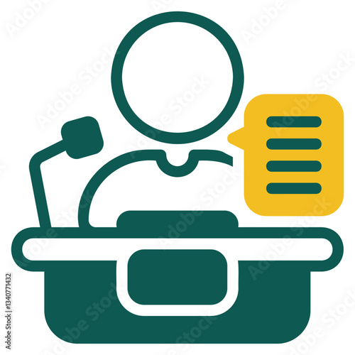 Male news anchor green icon
