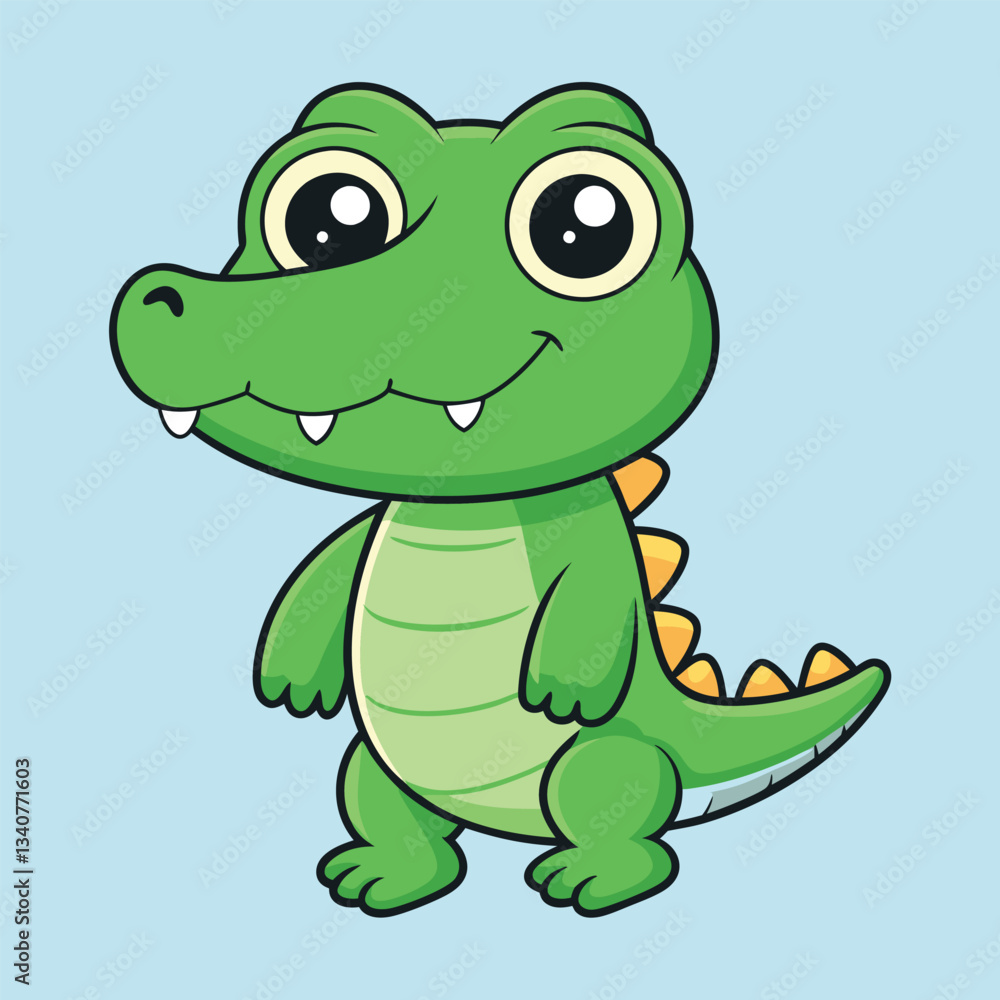 Fototapeta premium Smiling Reptile Cartoon Character Vector