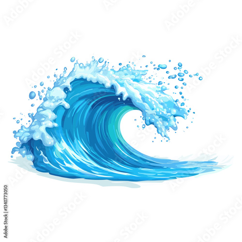 Water curve splash art illustration ocean vector