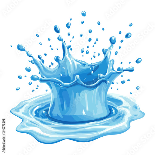 Water drop splash illustration droplets blue vector