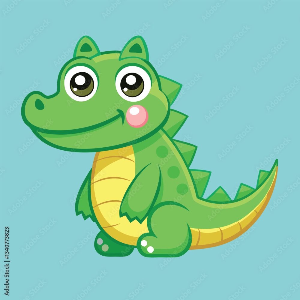 Obraz premium Playful Crocodile Mascot for Kids' Design