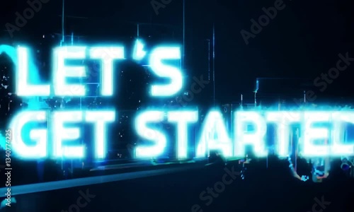 Let's Get Started, Abstract Vibrant Blue And Cyan Digital Particle Background