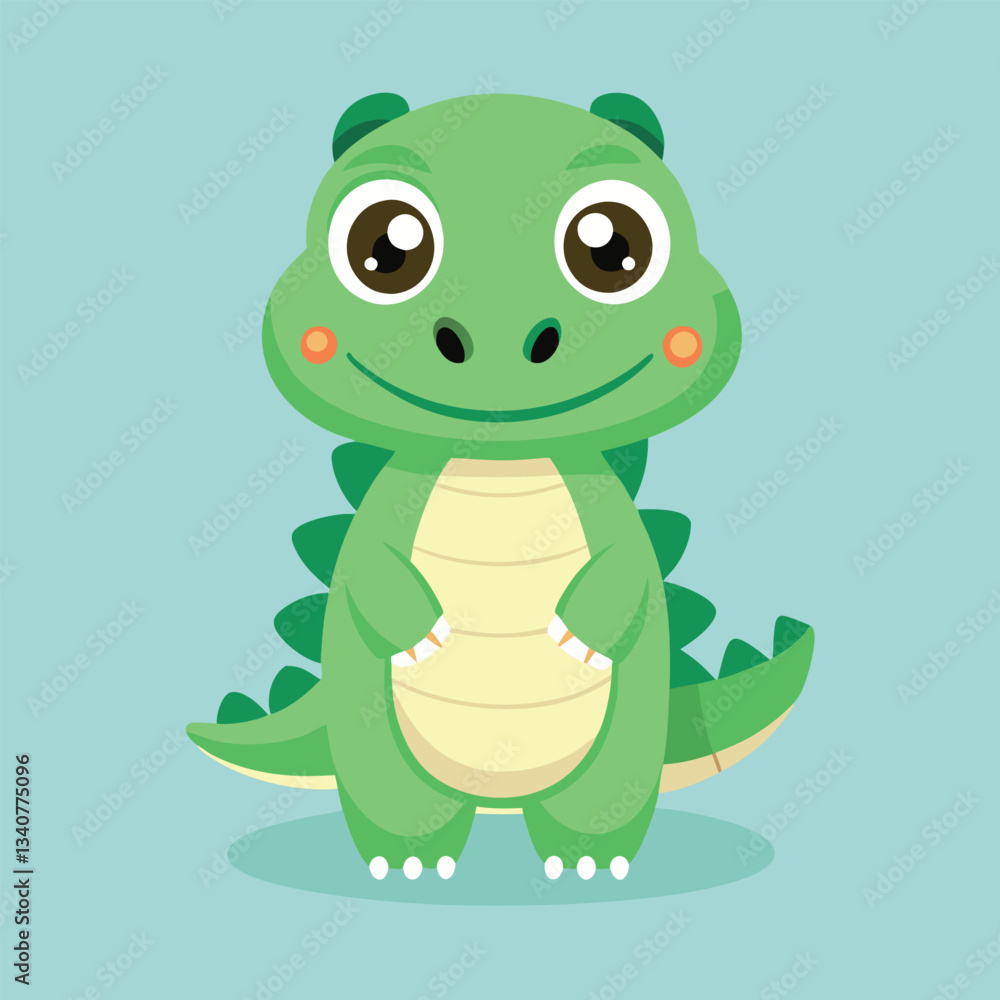 Fototapeta premium Cute Cartoon Crocodile Character Illustration