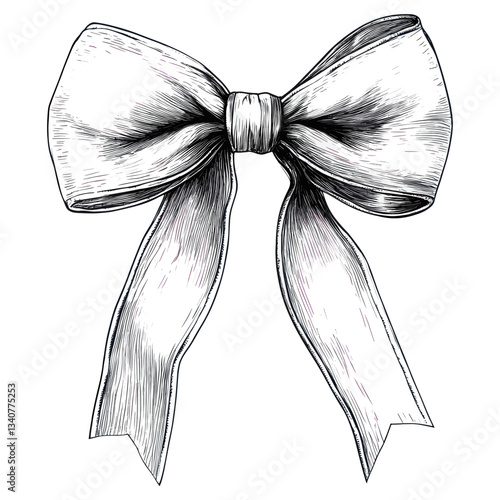 Cinch Bow illustration drawing black vector