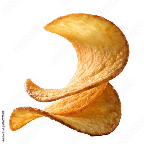potato chips isolated on white background