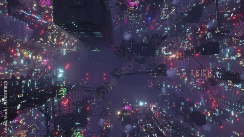 Wallpaper Mural Visualization of cyber city. Architecture of the future and technology. Torontodigital.ca