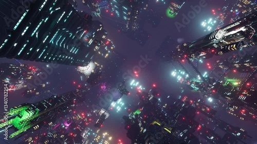 Wallpaper Mural Bright lights of the cities of the future. Cybernetics, virtual reality. Torontodigital.ca