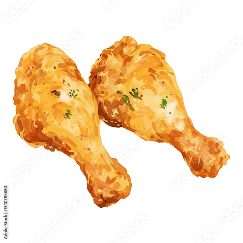 Thighs Fried chicken illustration fried food vector