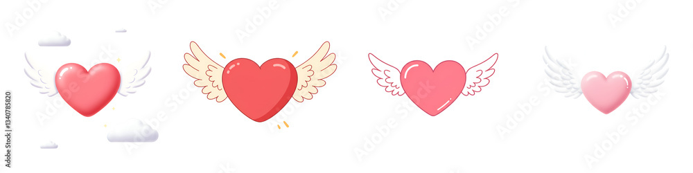 Heart with Angel Wings Flying Heart with Angel Wings Flying