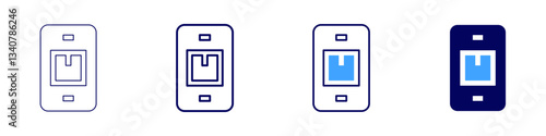 Augmented unboxing icon in 4 different styles. Thin Line, Line, Bold Line, Duotone. Duotone style. Editable stroke