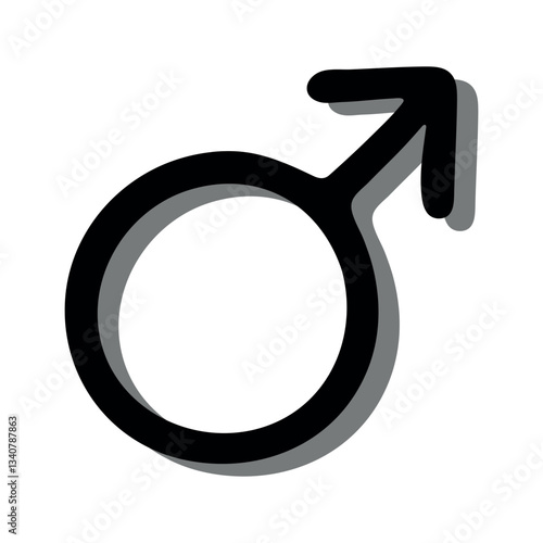 Hand drawn male gender identity icon Symbol used to represent sex and gender