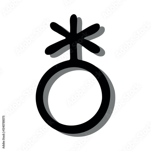Hand drawn gengerqueer non-binary gender identity icon Symbol used to represent sex and gender