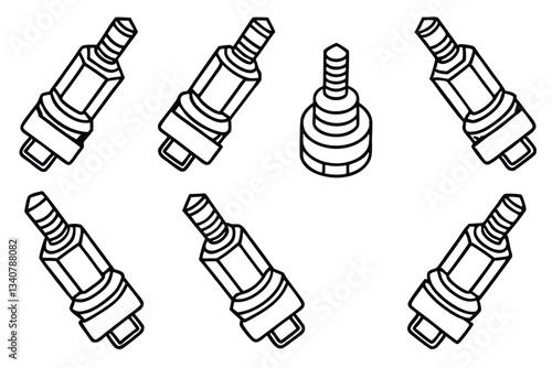amp snap tap line art illustration for digital artwork.eps