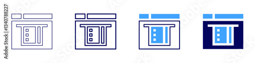 Demographic targeting icon in 4 different styles. Thin Line, Line, Bold Line, Duotone. Duotone style. Editable stroke