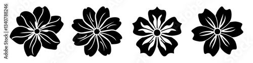 creeping phlox flower icon, creeping phlox flower silhouette vector illustration-simple silhouette illustration of creeping phlox flower, perfect for creeping phlox flower logos and icons