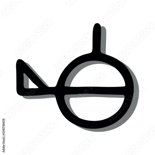 Hand drawn demigender gender identity icon Symbol used to represent sex and gender