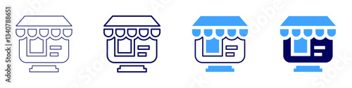 Domain authority​ icon in 4 different styles. Thin Line, Line, Bold Line, Duotone. Duotone style. Editable stroke