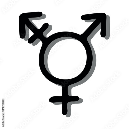 Hand drawn transgender gender identity icon Symbol used to represent sex and gender