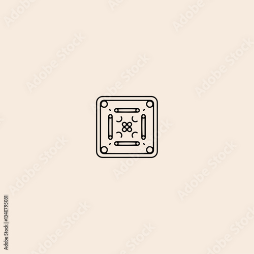 Carrom Table icon flat vector design.