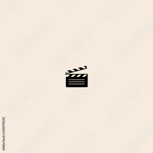Clapperboard icon flat vector design. 