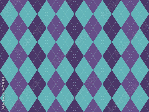 Elegant teal and purple argyle pattern.  Perfect for backgrounds, textiles, or website design.  This geometric design offers a sophisticated and timeless aesthetic.