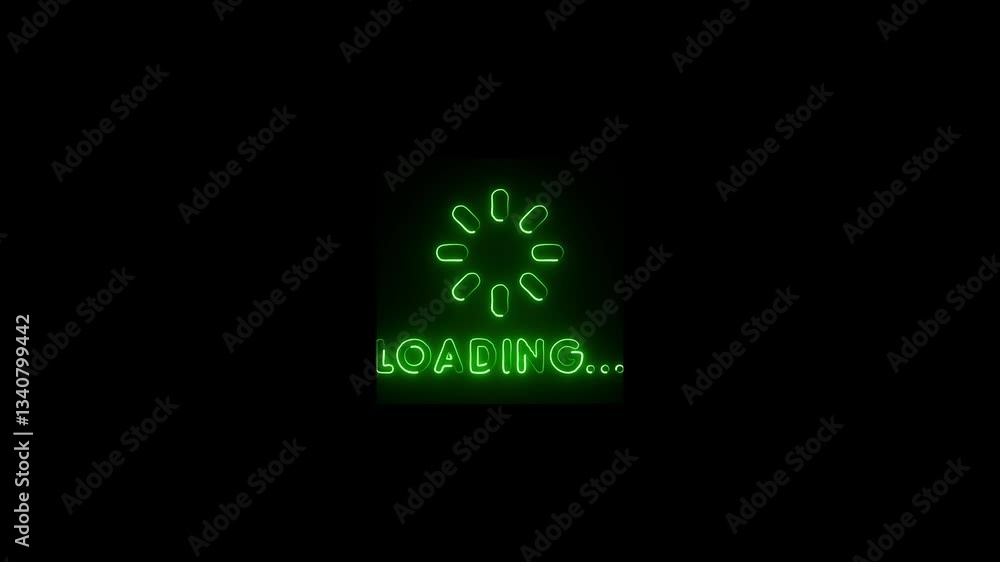 Loading screen animation Animated spinning wheel icon with text and alpha background. Loading screen animation Animated spinning wheel icon with text and alpha background.
