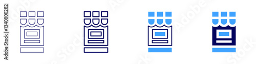 System uptime icon in 4 different styles. Thin Line, Line, Bold Line, Duotone. Duotone style. Editable stroke