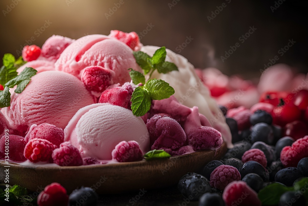 delicious fruit ice cream