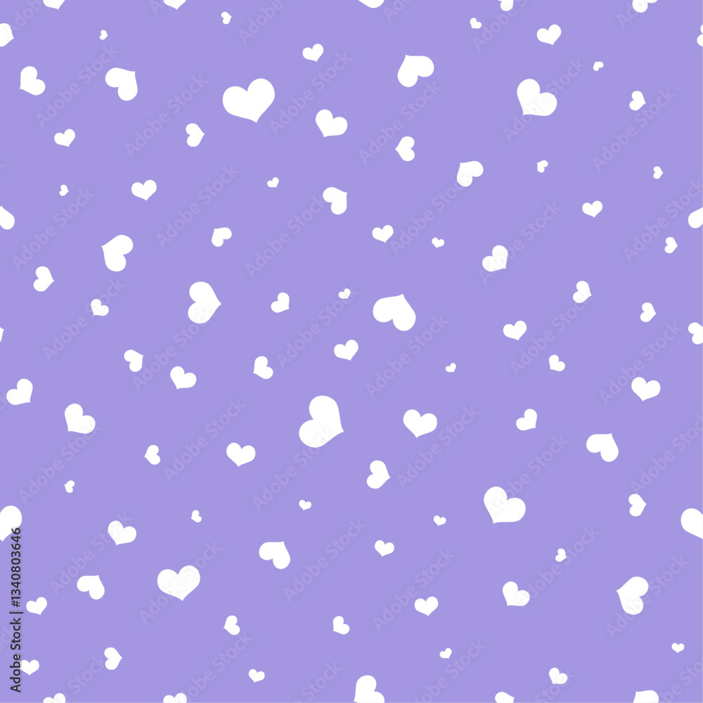 Purple hearts square seamless vector pattern background. Purple hearts square seamless vector pattern background.