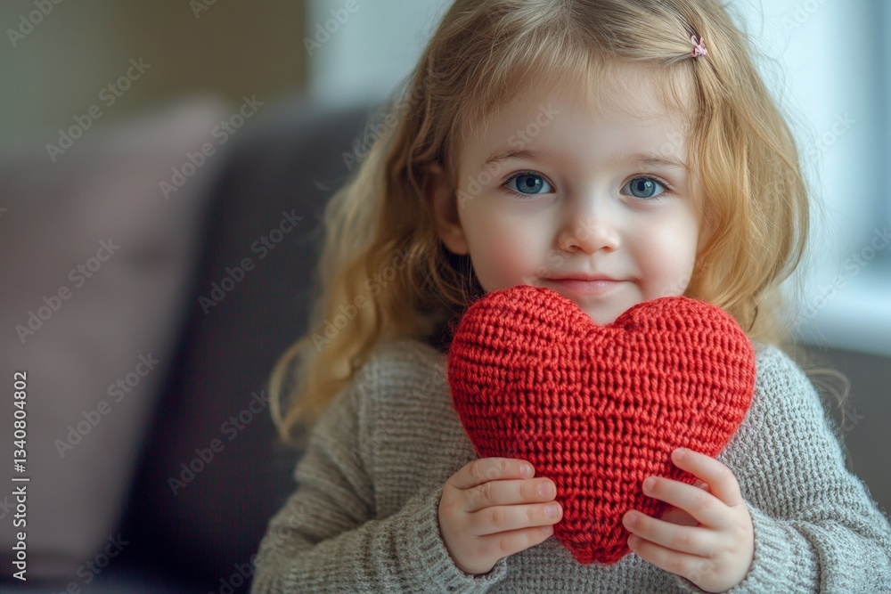 Valentine's day greeting and funny gift. Serious face cute brazilian child girl with knitted heart in hands. Valentine's joy for kids. Cute baby holding heart. Sweet child emotion. Valentine's day greeting and funny gift. Serious face cute brazilian child girl with knitted heart in hands. Valentine's joy for kids. Cute baby holding heart. Sweet child emotion.