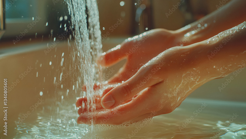 Fototapeta premium washing hands in water
