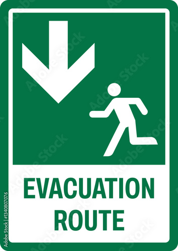 emergency and first aid safety signs v2 uppercase text_evacuation route_portrait size a4/a3/a2/a1	 
