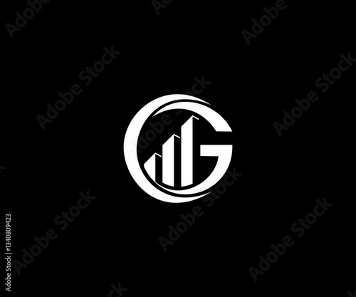 G letter with financial growth clean logo