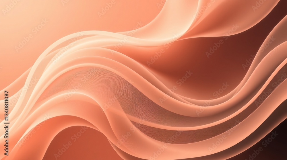 Fototapeta premium Hard light, soft shadows. Image fluid, dynamic abstract wave pattern with soft curves