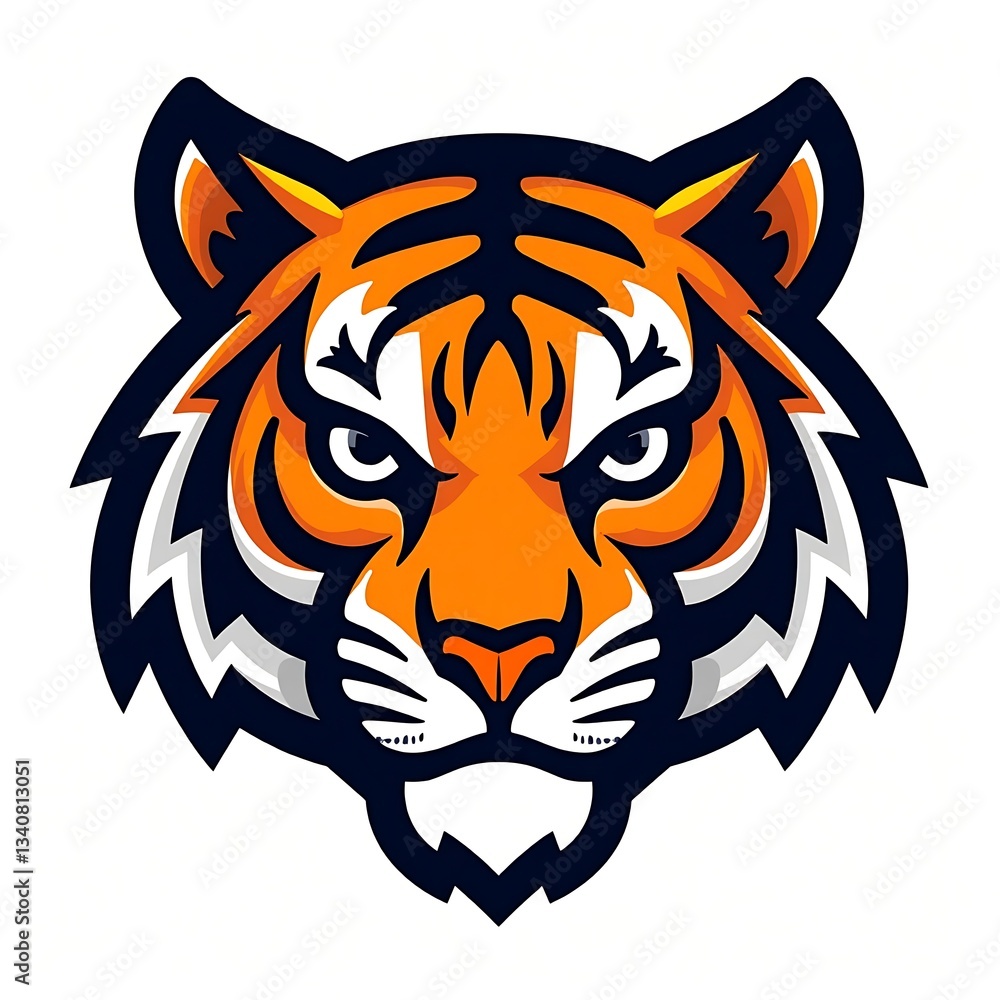 Fototapeta premium Fierce & Bold: Modern Tiger Head Logo Design