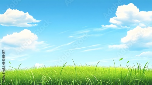 Serene Summer Meadow Under a Blue Sky