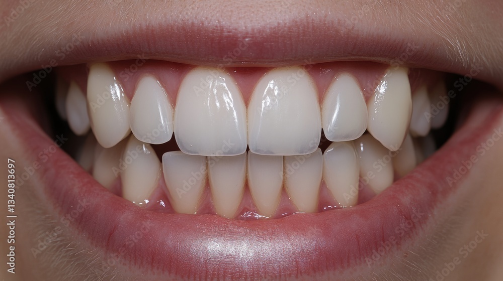 Fototapeta premium Gingival Aesthetic Transformation - Before and After Closeup Beauty Procedure