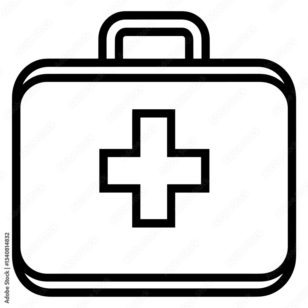 First Aid Kit minimalist simple black vector First Aid Kit minimalist simple black vector