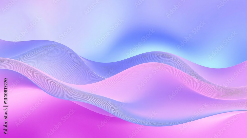Fototapeta premium wavy purple blue gradient background soft pastel colors with subtle illumination