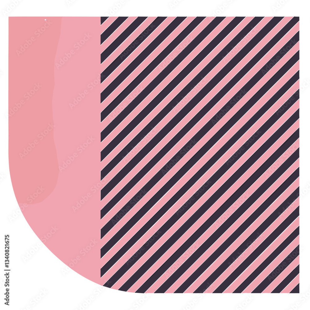 Pink triangle on purple and yellow diagonal striped pattern minimalist stripes design vector Pink triangle on purple and yellow diagonal striped pattern minimalist stripes design vector
