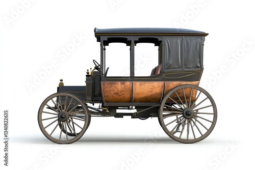 A vintage old car isolated on a white background