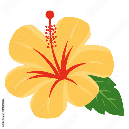 Individual hibiscus of colorful flower illustration design art vector
