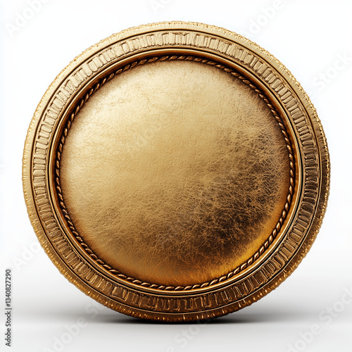 A gold coin isolated on a white background