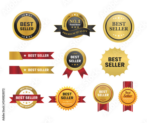 Vector Illustration of Best Seller Badge for Online Stores and Advertising