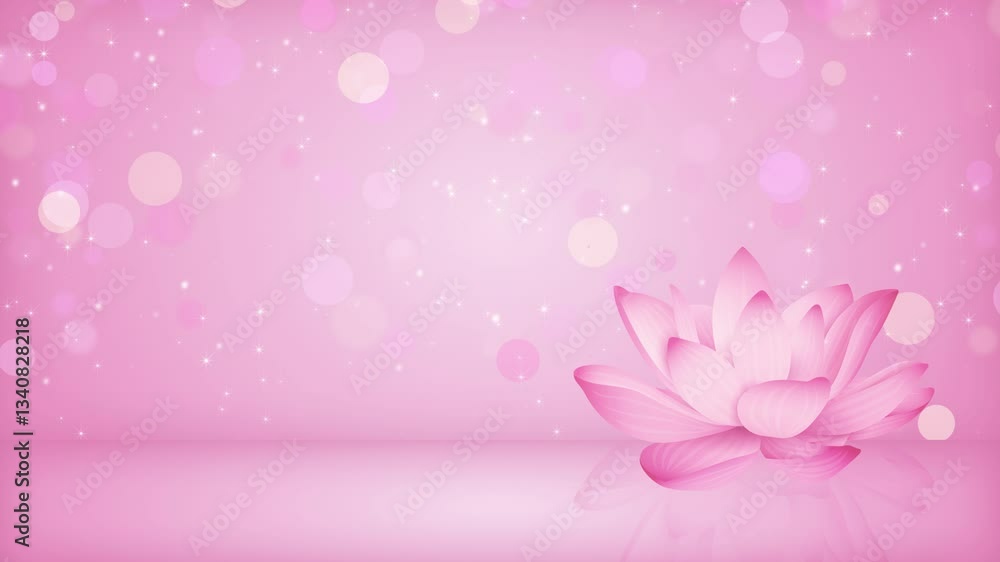 pink lotus flower and bokeh lights with shiny glitter stars animation, cosmetics and beauty product showcase motion background pink lotus flower and bokeh lights with shiny glitter stars animation, cosmetics and beauty product showcase motion background