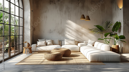 Modern minimal living room interior design