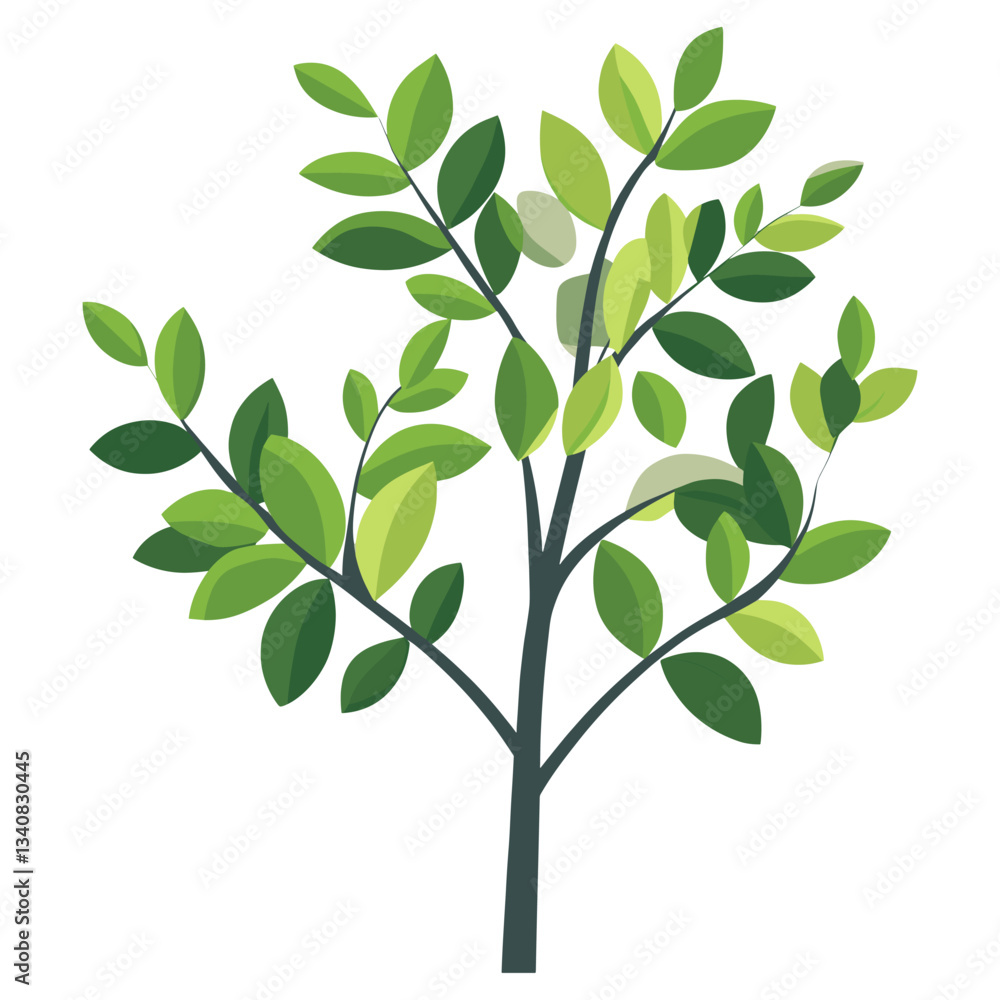 Bush art illustration leaves vector Bush art illustration leaves vector
