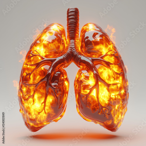 Concept diagram of harmful effects of smoking on lung health
